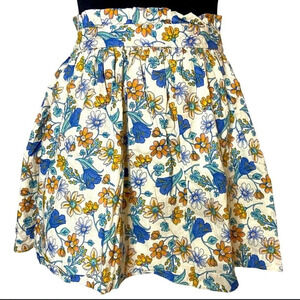 Frenchi Floral Print Flared Mini Skirt